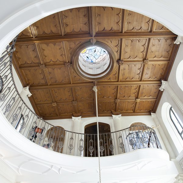 Bespoke oak pool room ceiling, Manor House, Buckinghamshire