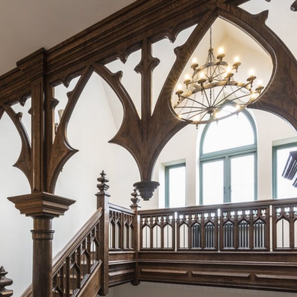 Gothic oak staircase